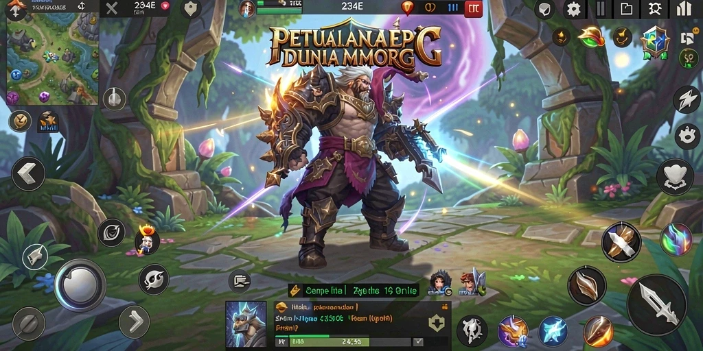 Tampilan gameplay seru dan mendebarkan dalam dunia MMORPG.