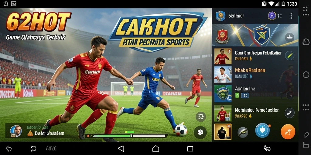Tangkapan layar gameplay seru dalam 62HOT dengan aksi olahraga yang mendebarkan.