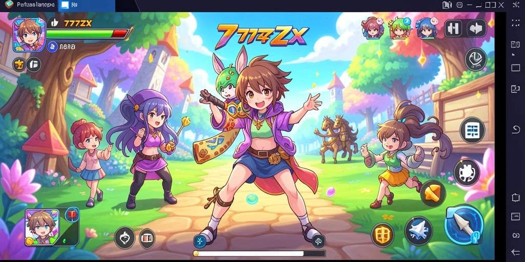Tampilan gameplay 777ZX yang penuh aksi dan warna.