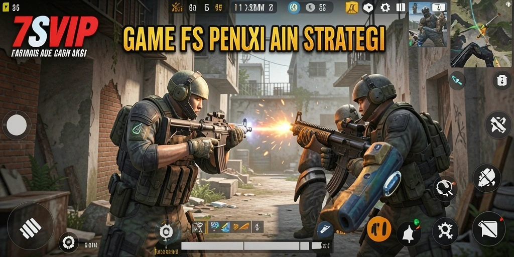 Tampilan gameplay intens dalam 7SVIP dengan aksi tembak-menembak yang mendebarkan.
