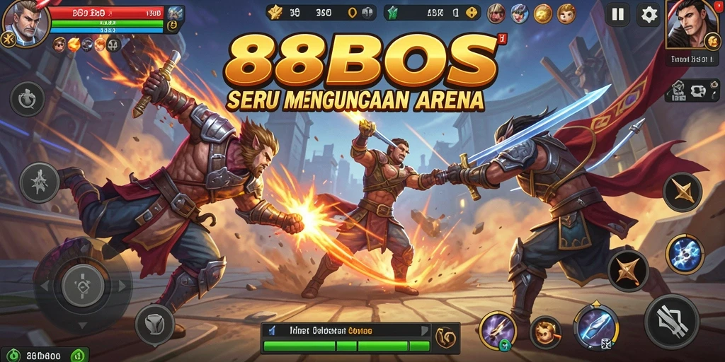 Gambar pertarungan dalam gameplay yang seru di 88BOS.