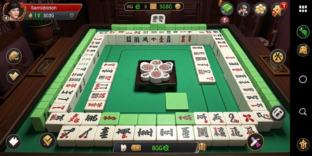 Tampilan gameplay menarik dari 8G8G yang menunjukkan keseruan Mahjong.
