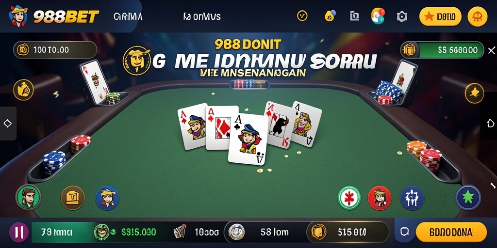 Tampilan gameplay seru dari permainan Domino 988BET.
