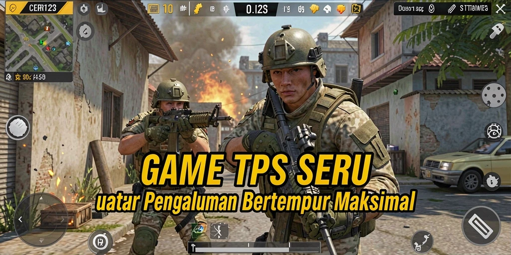 Screenshot utama CERI123 menunjukkan aksi seru dalam gameplay TPS.
