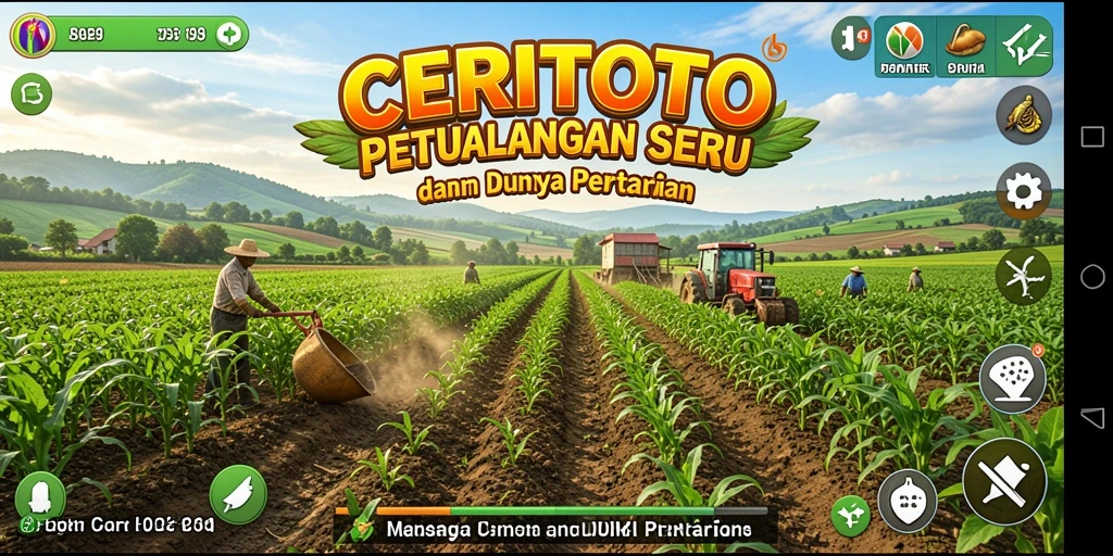 Tampilan gameplay CERITOTO menampilkan aktivitas bertani yang seru dan interaktif.