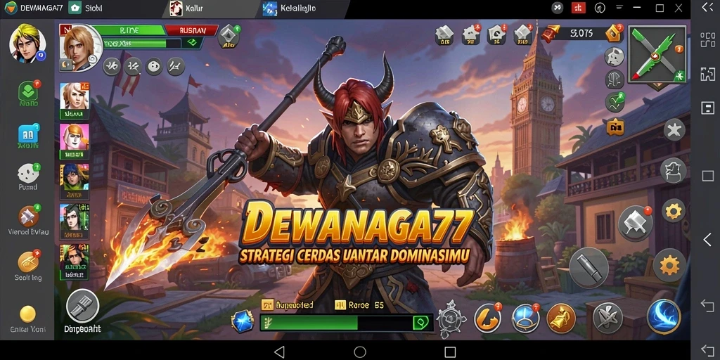 Tampilan seru gameplay DEWANAGA77 menunjukkan strategi dan pertempuran.