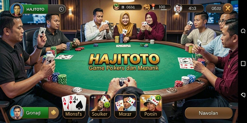 Tampilan gameplay seru di HAJITOTO saat bermain poker.