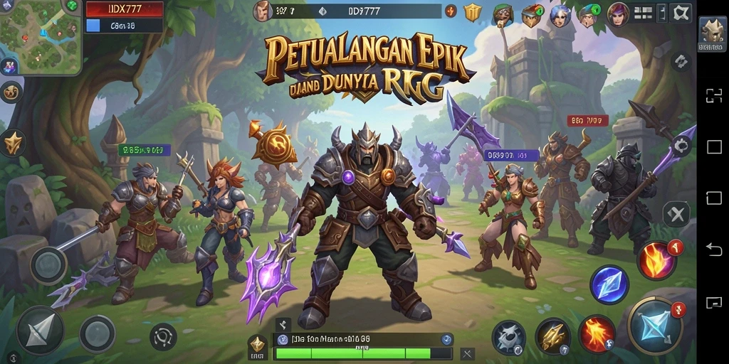 Screenshot utama IDX777 menampilkan aksi seru dalam petualangan RPG.