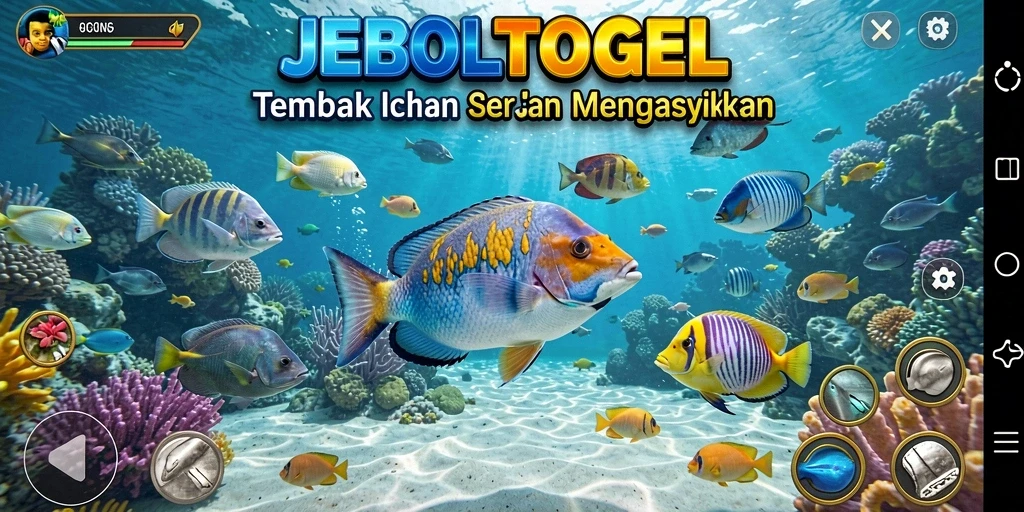Tampilan gameplay JEBOLTOGEL saat menangkap ikan dengan seru.