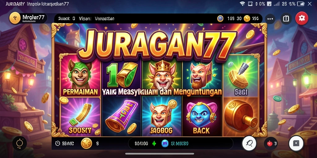 Tampilan gameplay Slot yang seru dan mengasyikkan di JURAGAN77.