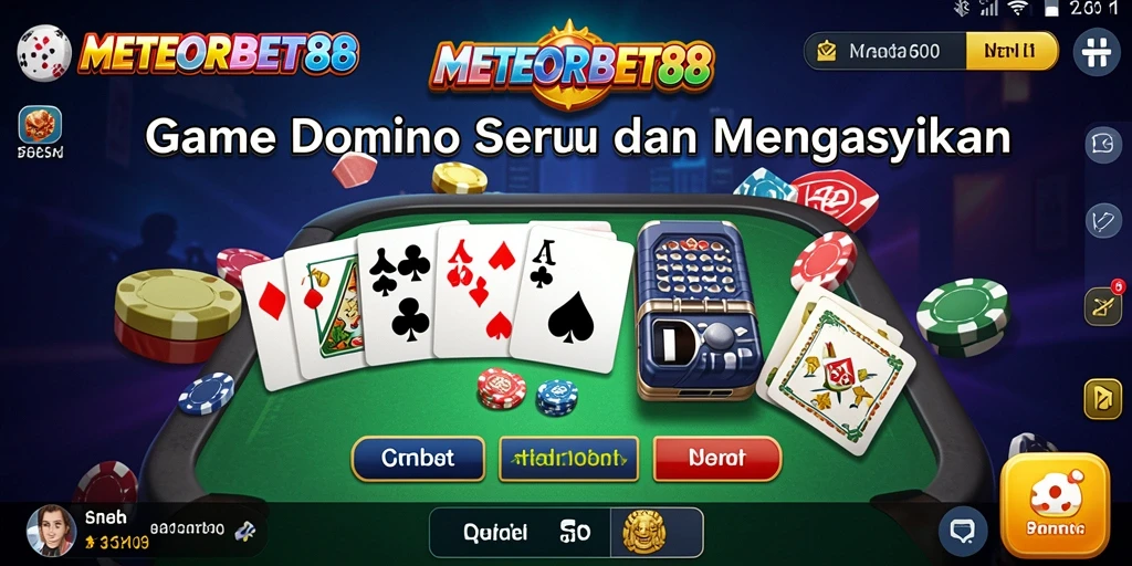 Tampilan screenshot gameplay <strong>METEORBET88</strong> menunjukkan pertandingan seru domino.