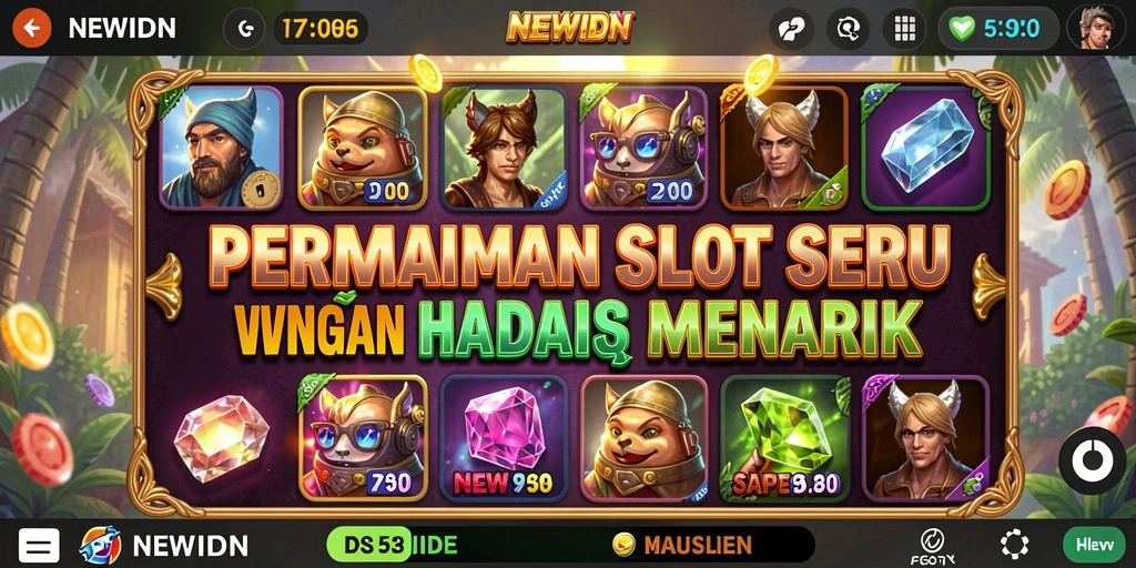 Screenshot gameplay <strong>NEWIDN</strong> yang menunjukkan hadiah besar saat bermain slot.
