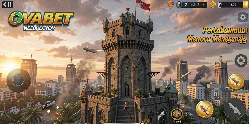 Tampilan menara dan musuh dalam gameplay Tower Defense yang menarik.