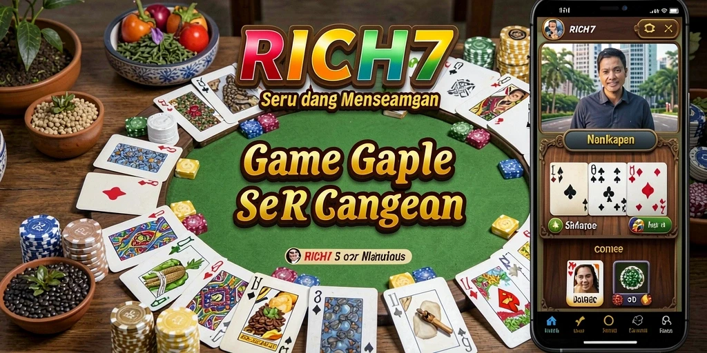 Tangkapan layar gameplay RICH7 yang penuh aksi Gaple.