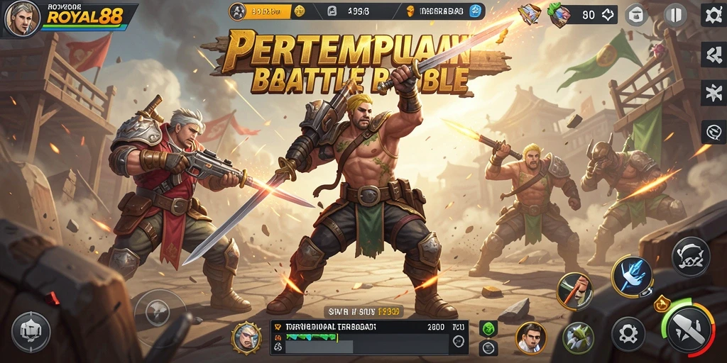 Tampilan utama gameplay ROYAL88, serunya pertempuran antar pemain.