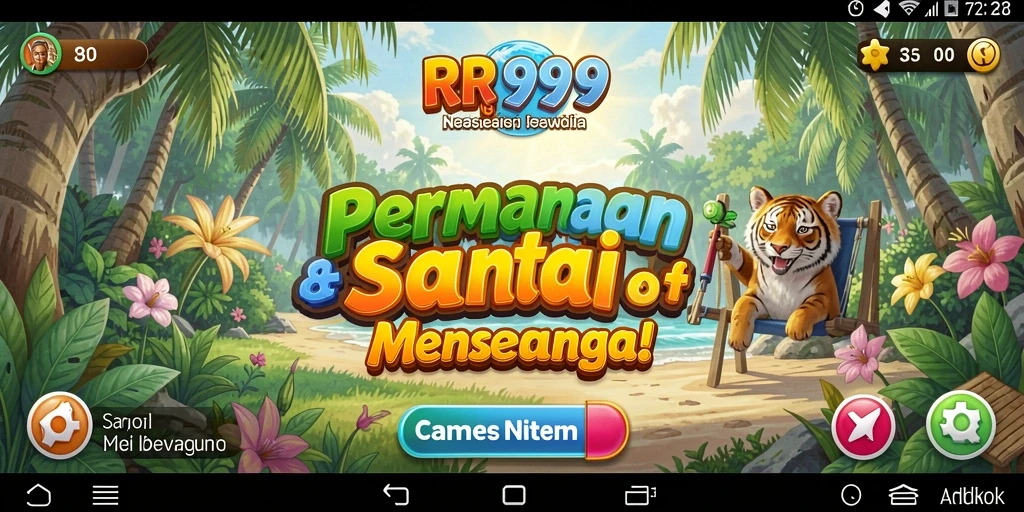 Tangkapan layar gameplay RR999 dengan warna-warna ceria yang menghibur.