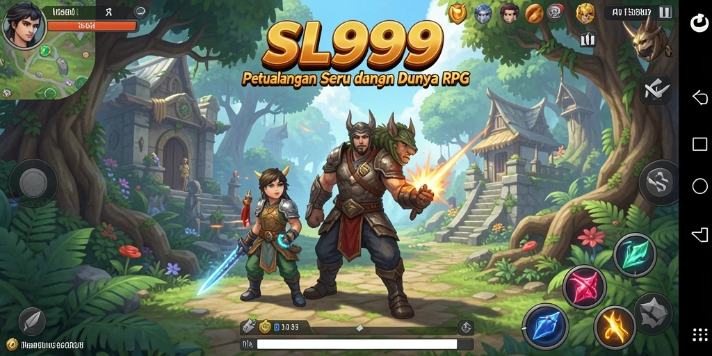 Tampilan gameplay seru dari SL999 yang menampilkan pertempuran RPG.