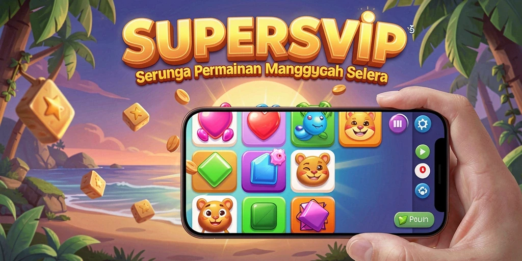 Screenshot utama SUPERSVIP menampilkan gameplay Match-3 yang seru.