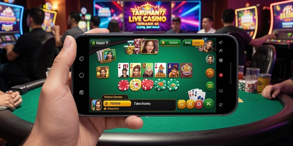 Tampilan gameplay Live Casino yang menarik dan interaktif di TARUHAN77.