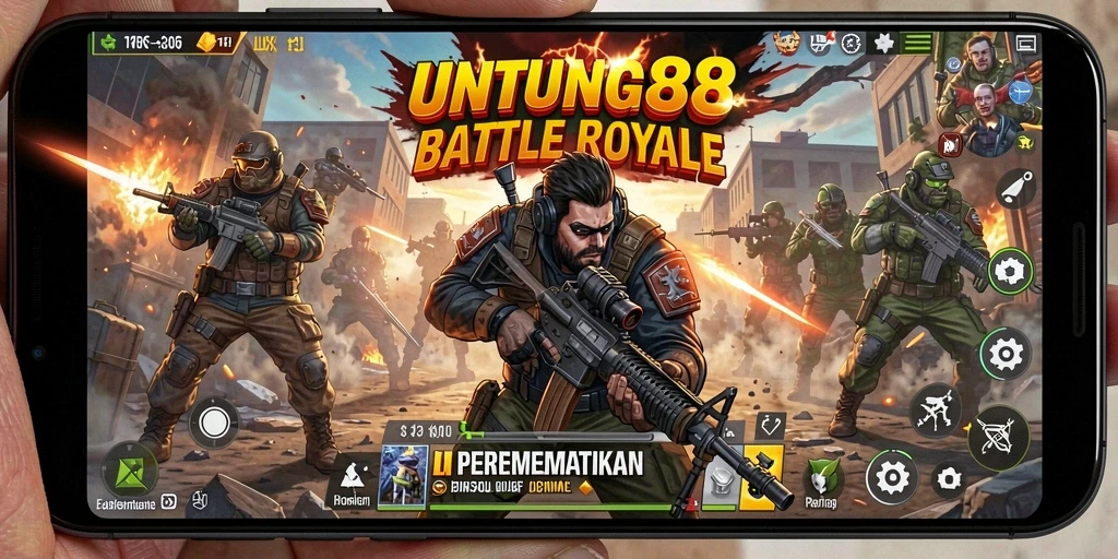 Tampilan screenshot UNTUNG88 yang menampilkan aksi Battle Royale menegangkan.