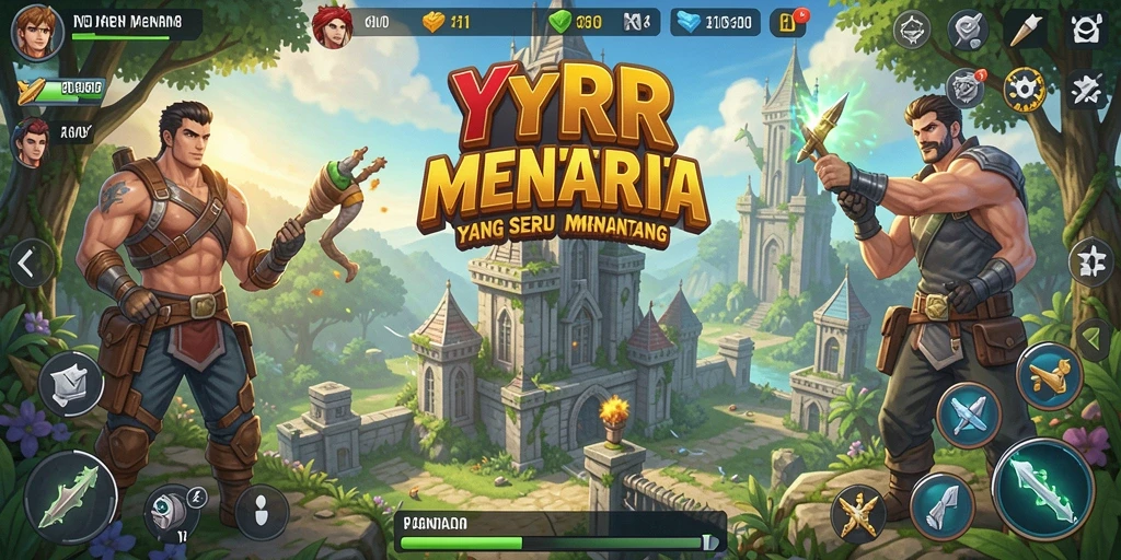 Screenshot menunjukkan aksi seru dari permainan Tower Defense YYRR.